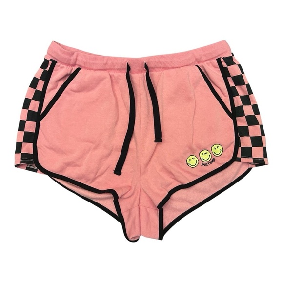 Torrid Vinyl Icons Pink Smiley Cozy Fleece Drawstring Shorts Size 1X (14/16) - Picture 4 of 11